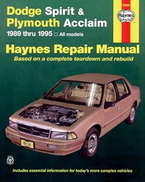 Immagine del venditore per Plymouth Acclaim & Dodge Spirit Automotive Repair Manual : Models Covered : All Plymouth Acclaim/Dodge Spirit Models 1989 Through 1995 venduto da GreatBookPrices