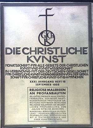 Bild des Verkufers fr Religise Fresken an alten Profanbauten. - in: Die Christliche Kunst; Monatsschrift fr alle Gebiete der christlichen Kunst und Kunstwissenschaft; XXXI. Jahrgang 12; zum Verkauf von books4less (Versandantiquariat Petra Gros GmbH & Co. KG)