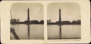 Stereo Foto Chorzelin Osternothafen Swinemünde Pommern, Leuchtturm