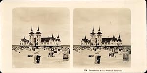 Stereo Foto Swinemünde Pommern, Kaiser Friedrich Seebrücke