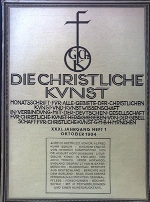 Bild des Verkufers fr Aurelio Mistruzzi. - in: Die Christliche Kunst; Monatsschrift fr alle Gebiete der christlichen Kunst und Kunstwissenschaft; XXXI. Jahrgang 1; zum Verkauf von books4less (Versandantiquariat Petra Gros GmbH & Co. KG)