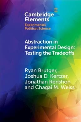 Imagen del vendedor de Abstraction in Experimental Design : Testing the Tradeoffs a la venta por GreatBookPrices