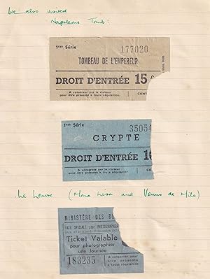 Napoleon Tomb Le Louvre Crypte 3x 1940s French Ticket s