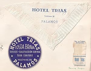 Hotel Trias Palamos Sugar Drinks Mat Costa Brava Spain Serviette Ephemera