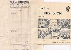 Hotel De Chapeau Rouge Dijon 1940s Receipt & Booklet Ephemera