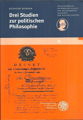 Image du vendeur pour Drei Studien zur politischen Philosophie. Vorgetragen am 10. Mai 1997. mis en vente par Antiquariat Axel Kurta