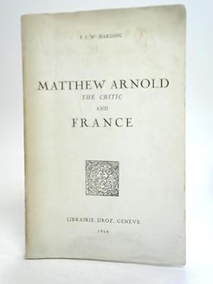 Bild des Verkufers fr Matthew Arnold zum Verkauf von World of Rare Books