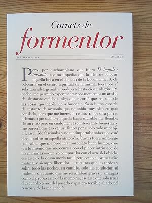 Imagen del vendedor de Revista Carnets de Formentor, número 3, septiembre 2014. Premio Formentor a Enrique Vila-Matas a la venta por Vértigo Libros