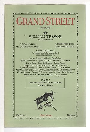 Seller image for GRAND STREET, WINTER 1989, Volume 8, Number 2. for sale by Bookfever, IOBA  (Volk & Iiams)