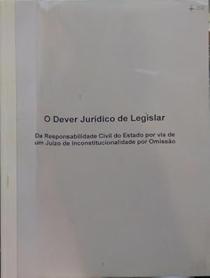 Seller image for O DEVER JURDICO DE LEGISLAR. for sale by Livraria Castro e Silva