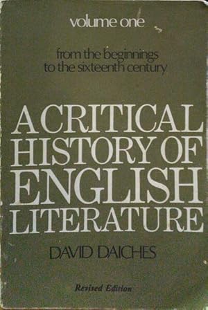 A CRITICAL HISTORY OF ENGLISH LITERATURE. [4 VOLS.]