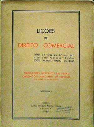 LIÇÕES DE DIREITO COMERCIAL. [2 VOLUMES].