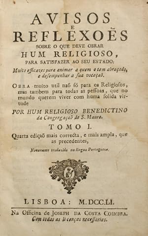 Seller image for AVISOS E REFLEXOES SOBRE O QUE DEVE OBRAR HUM RELIGIOSO, for sale by Livraria Castro e Silva
