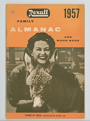 Rexall Drug Store, 1957 Rexall Family Almanac & Moon Book, Yvonne De Carlo Cover, Promotional Adv...
