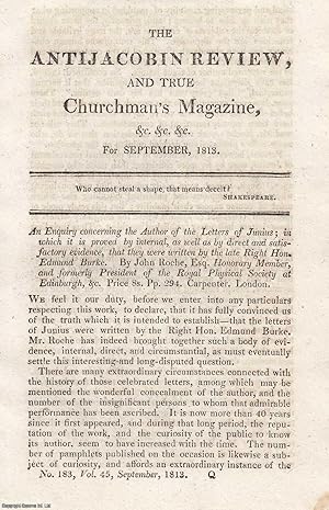 Seller image for An Enquiry concerning the Author of the Letters of Junius" ª that they were written by Edmund Burke, by John Burke. An original review article from The Anti-Jacobin Review and Magazine, 1814. for sale by Cosmo Books