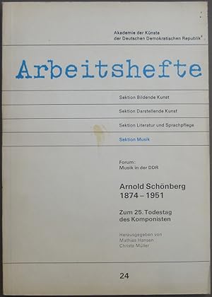 Bild des Verkufers fr Arnold Schnberg - 1874 bis 1951. Zum 25. Todestag des Komponisten. zum Verkauf von Antiquariat Rainer Schlicht