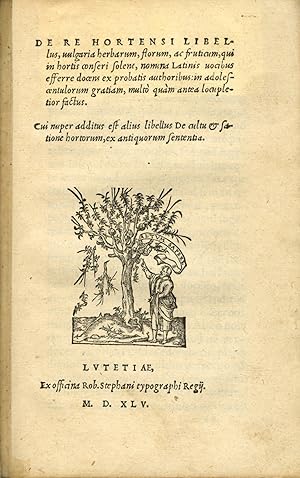 De re hortensi libellus (A small book on gardening); .vulgaria herborum, florum ac fruticum qui i...