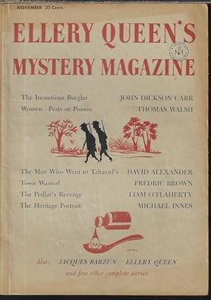 Immagine del venditore per ELLERY QUEEN'S Mystery Magazine: November, Nov. 1956 venduto da Books from the Crypt