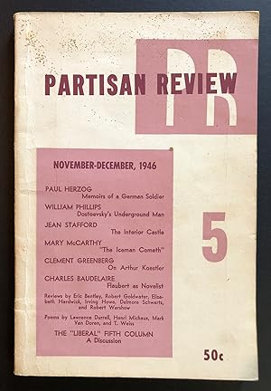 Image du vendeur pour Partisan Review, Volume 13, Number 5 (XIII; November - December 1946) mis en vente par Philip Smith, Bookseller