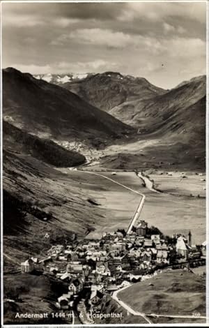 Bild des Verkufers fr Ansichtskarte / Postkarte Andermatt Kanton Uri, Gesamtansicht, Hospenthal zum Verkauf von akpool GmbH