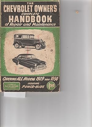 Imagen del vendedor de CHEVROLET OWNER'S HANDBOOK of Repair and Maintenance. a la venta por BOOK NOW