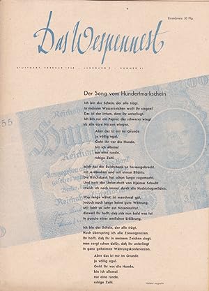 Das Wespennest. Satirische Wochenzeitschrift. 2. Jahrgang Nr. 41: Februar 1948