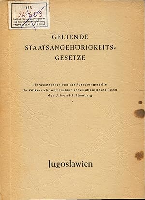 Seller image for Das Staatsangehrigkeitsrecht von Jugoslawien for sale by avelibro OHG