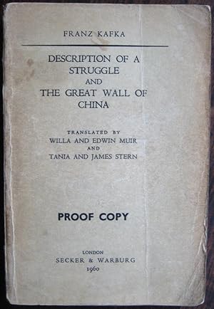 Description of a Struggle and The Great Wall of China: [short stories]. Translated by Willa and E...