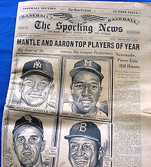 THE SPORTING NEWS October 10, 1956 MANTLE AND AARON TOP PLAYERS OF YEAR