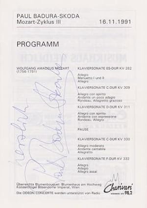 Signiertes Konzertprogramm.