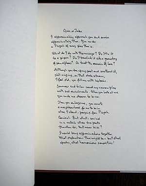 Seller image for Three Manuscript Poems: ["Give or Take", "Veronica" and "Blue Stocking" printed by Eric Cleave in the author's manuscript facsimile] for sale by James Fergusson Books & Manuscripts