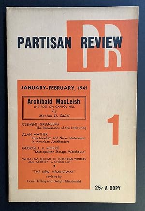 Seller image for Partisan Review, Volume 8, Number 1 (VIII; January - February 1941) for sale by Philip Smith, Bookseller