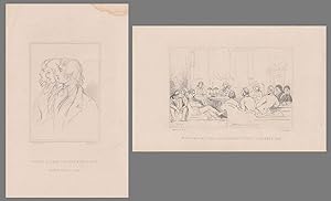 Seller image for "Charles Dickens, his wife, & her sister" + "At 58, Lincolns Inn Fields, Monday the 2nd of December 1844". ZWEI Umriss-Kupferstiche von Jeens nach Maclise. for sale by Antiquariat Dennis R. Plummer