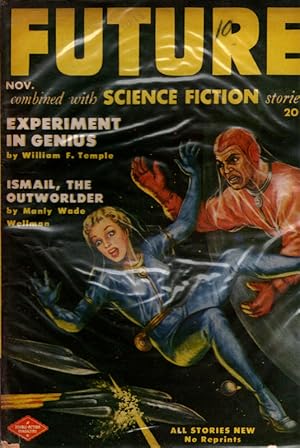Bild des Verkufers fr Future combined with Science Fiction Stories November 1951. Experiment in Genius by William F. Temple. Ismail, the Outworlder by Manly Wade Wellman. Collectible Pulp Magazine. zum Verkauf von Once Read Books