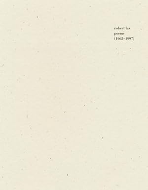 Immagine del venditore per Robert Lax Poems, 1962-1997 venduto da GreatBookPrices