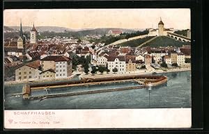 Ansichtskarte Schaffhausen, Stadttotale vom See aus
