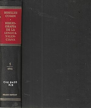 Bild des Verk�ufers f�r Bibliograf�a de la lengua valenciana o sea Cat�logo razonado por orden alfab�tico de autores de los libros, folletos, obras dram�ticas, peri�dicos, coloquios, coplas, chistes, discursos, romances, alocuciones, cantares, gozos, etc. que escritos en lengua valenciana y biling�e, han visto la luz p�blica desde el establecimiento de la imprenta en Espa�a hasta nuestros d�as. Volume I zum Verkauf von Tinakori Books