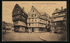 Imagen del vendedor de Ansichtskarte Alt-Frankfurt, Partie aus der Altstadt, Strasse Grosse Fischergasse mit Restaurant Zur Stadt Darmstadt a la venta por Bartko-Reher