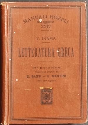 Letteratura Greca - V. Inama - Ed. Hoepli - 1914