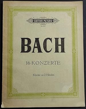 Spartito Bach - 16 Konzerte - Ed. Peters