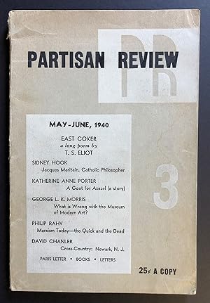 Imagen del vendedor de Partisan Review, Volume 7, Number 3 (VII; May - June 1940) - includes East Coker by T. S. Eliot a la venta por Philip Smith, Bookseller