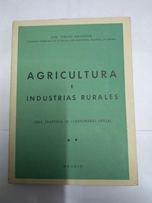 Imagen del vendedor de Agricultura e industrias rurales a la venta por Libros Ambig