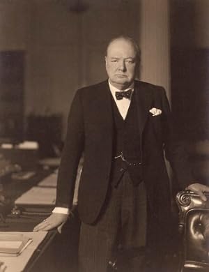 SIR WINSTON S. CHURCHILL ~~ ONE OF THE LARGEST, TRULY ICONIC, WALTER STONEMAN IMAGES THAT IS OBTA...