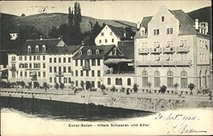 Ansichtskarte / Postkarte Ennetbaden Kanton Aargau, Hotels Schwanen und Adler