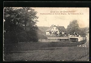 Ansichtskarte Hohenweiler, Blick zum Gasthaus Gmündmühle