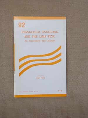 Imagen del vendedor de EVANGELICAL ANGLICANS AND THE LIMA TEXT: AN ASSESSMENT AND CRITIQUE [GROVE WORSHIP SERIES 92] a la venta por Gage Postal Books