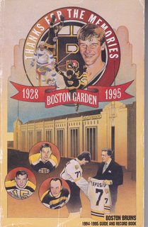 Thanks for the Memories Boston Garden 1928-1995: Boston Bruins 1994-1995 Guide and Record Book