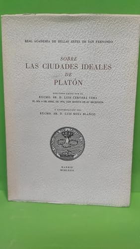 Imagen del vendedor de Sobre las ciudades ideales de Platn. a la venta por ABACO LIBROS USADOS