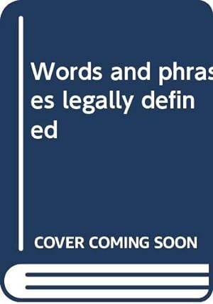 Imagen del vendedor de Words and phrases legally defined a la venta por WeBuyBooks