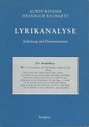 Lyrikanalyse. Anleitung und Demonstration an Gedichten von Benjamin Schmolck, Frank Wedekind und ...